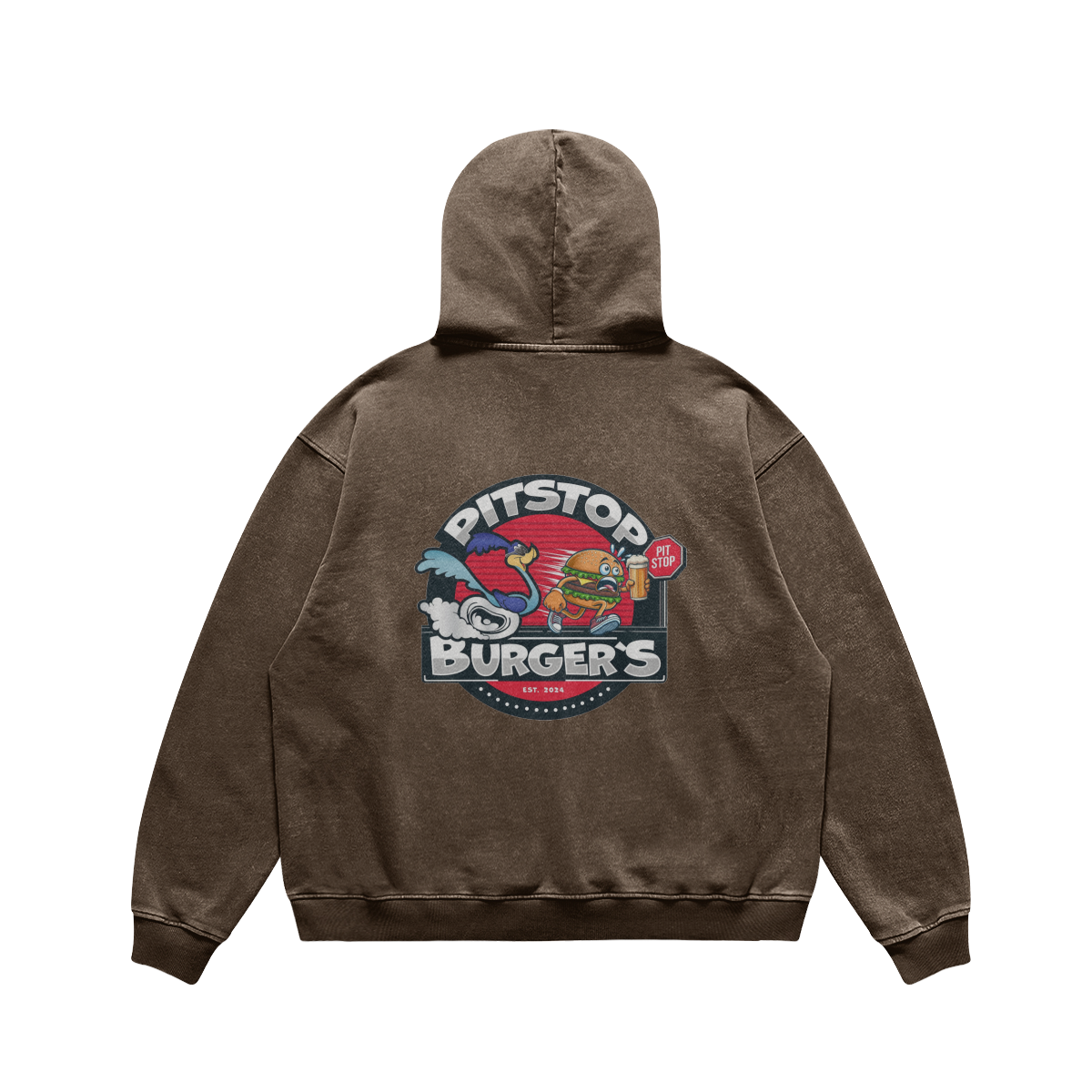 Pitstop Burger's Faded Hoodie